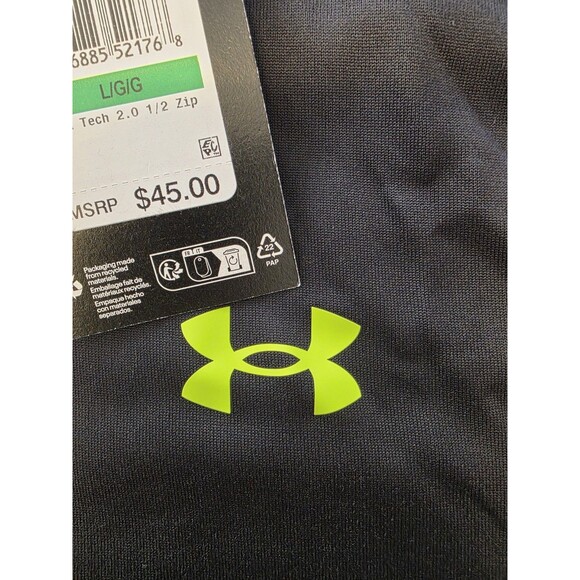 Under Armour Men UA Tech 2.0 Half-Zip Pullover Shirt Jacke L NWT Black Large New - Picture 3 of 4